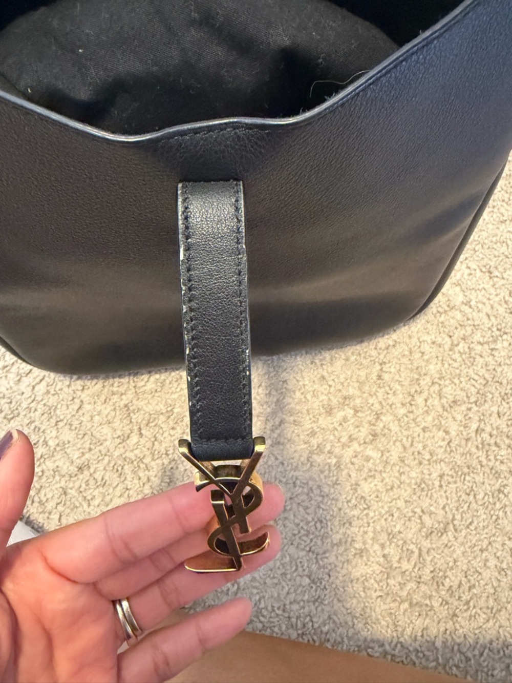 Saint Laurent Le 5 à 7 Large Hobo Bag – Black with Gold Hardware - Picture 9 of 16